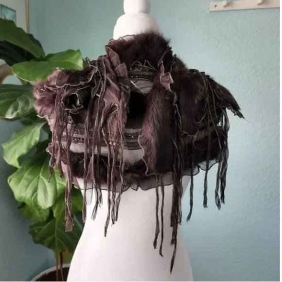 Handmade Unique Boho Scarf Beautiful Style - Brown - Picture 5 of 9